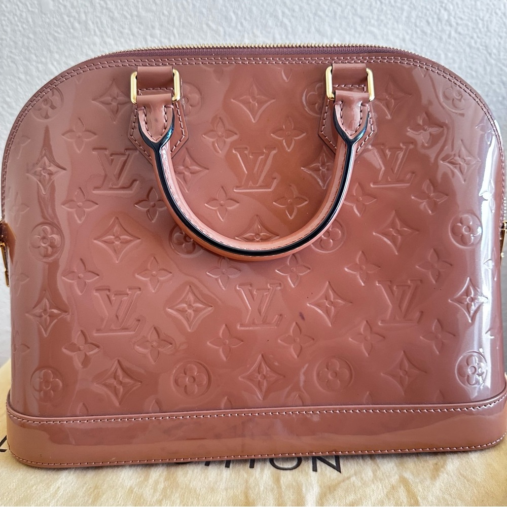 Louis Vuitton Alma PM handbag Rose Velours Vernis